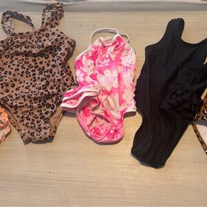 GAP Kids Leopard, Floral Pink, and Black Swim Bodysuits
